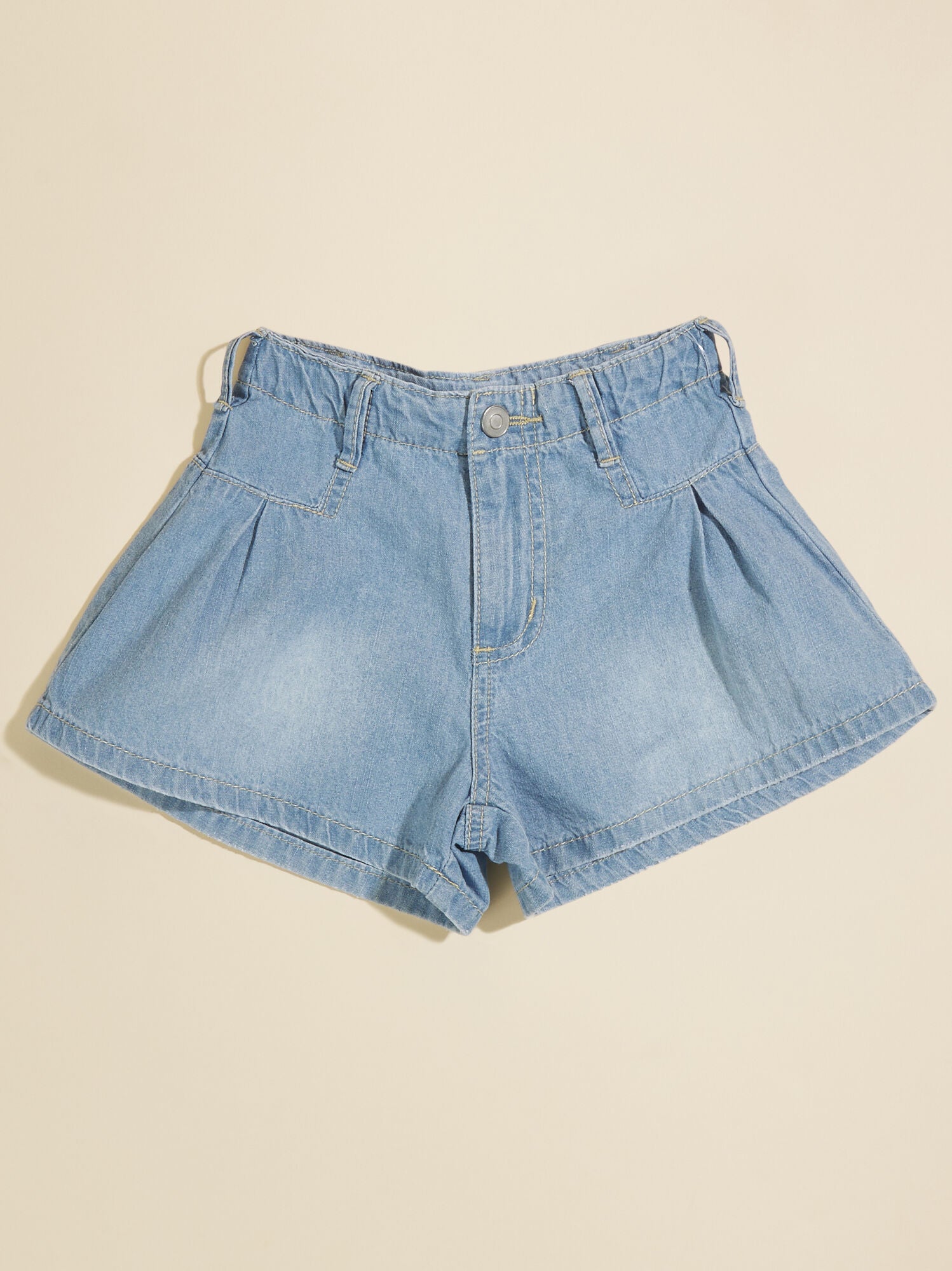  Kaylee Pleated Denim Shorts